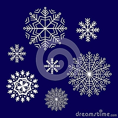 Seamless pattern with black snowflakes on background Vector Illustration