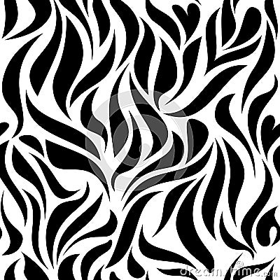 Seamless pattern with black tracery on a white background Vector Illustration