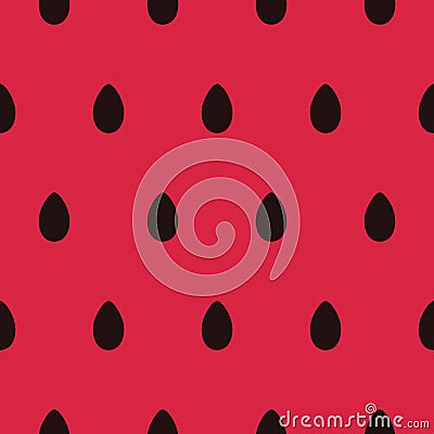 Seamless pattern with black watermelon seeds Vector Illustration