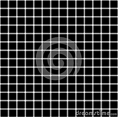 Seamless pattern with black white squares. The effect of optical illusion. Vector illusory background, texture Vector Illustration