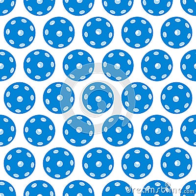 Seamless Pattern of Blue Indoor Balls for Pickleball Vector Illustration