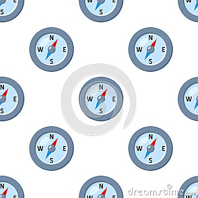 Compass Flat Icon Seamless Pattern Vector Illustration