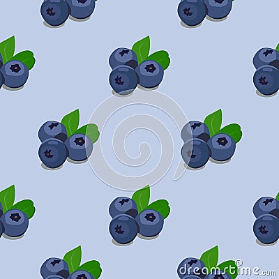 Seamless pattern blueberry blue Vector Illustration