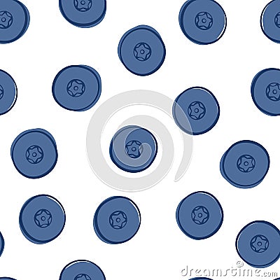 Seamless pattern - blueberry on a white background Vector Illustration