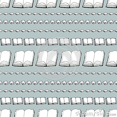 Seamless pattern with books Vector Illustration