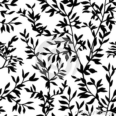 Seamless pattern branches silhouette Vector Illustration
