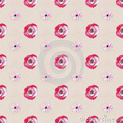 Seamless pattern with briar roses Stock Photo