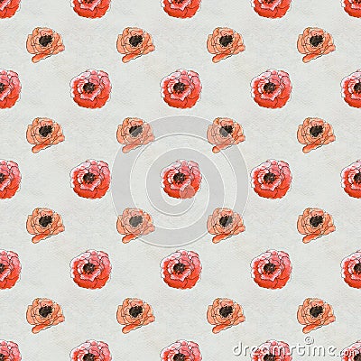 Seamless pattern with briar roses Stock Photo