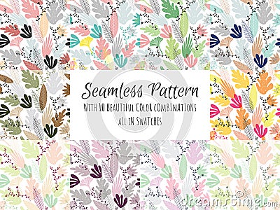 Seamless pattern is built from a palette of deliberately imperfect and abstract shapes based on organic forms Vector Illustration