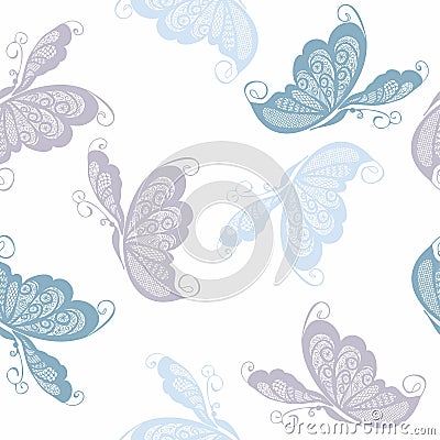 Seamless pattern with butterfly background. Abstract elegance. Vector Illustration