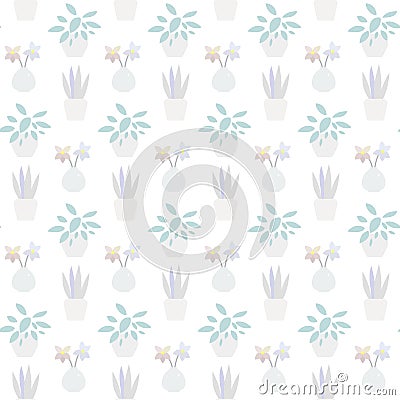 Seamless pattern cactus, plants Vector Illustration