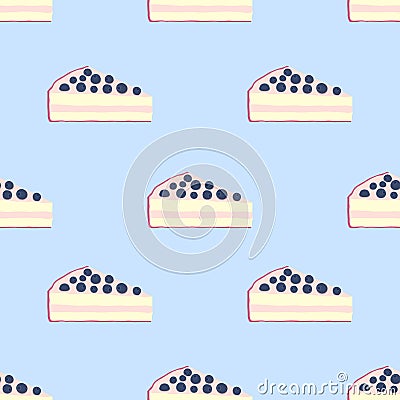 Seamless pattern of cakes, pies - yogurt, cream, berries. Flat style Vector Illustration