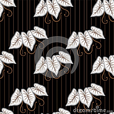 seamless pattern of caladium flowers Vector Illustration