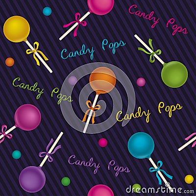 Seamless pattern candy pops Vector Illustration