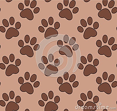 Seamless pattern with cat's and dog's paw Vector Illustration