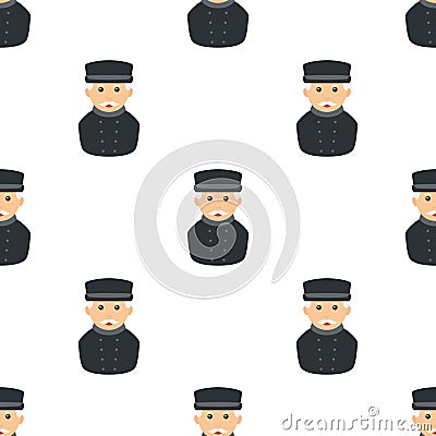 Chauffeur Man Avatar Icon Seamless Pattern Vector Illustration