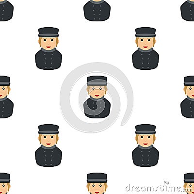 Chauffeur Woman Avatar Seamless Pattern Vector Illustration