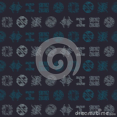 Seamless pattern with Celtic art and ethnic ornaments Vector Illustration