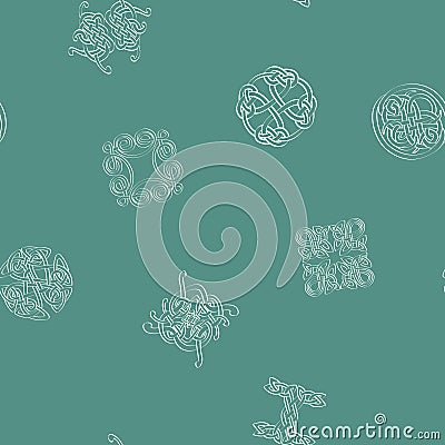 Seamless pattern with Celtic art and ethnic ornaments Vector Illustration