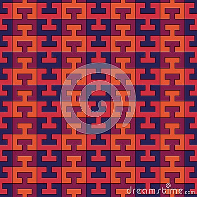 Seamless pattern. Chaine Femme tiles ornament. Oriental traditional ornamentation. Repeated sign shapes. Ancient mosaic wallpaper Vector Illustration
