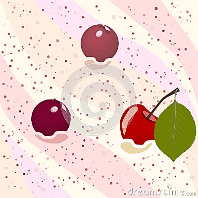 Seamless pattern cherry mousse Vector Illustration