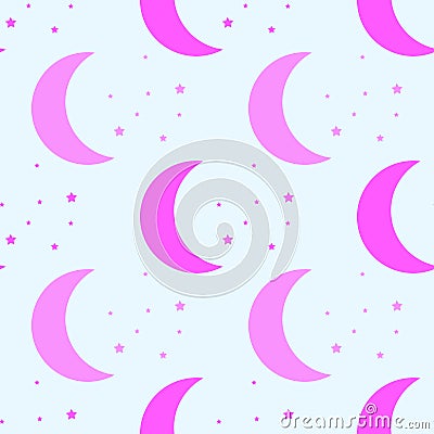 Seamless pattern. children`s pattern. night pattern. moon and star Stock Photo