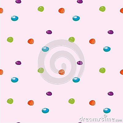 Seamless pattern with chocolate dragee candies Vector Illustration