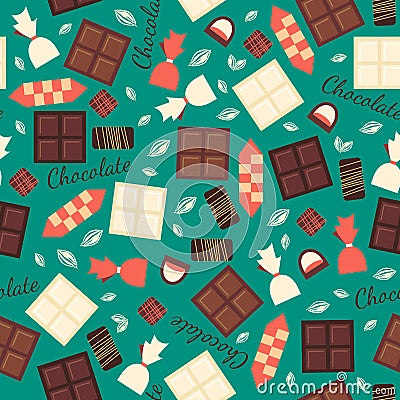 Seamless pattern with chocolate sweets isolated on Vector Illustration