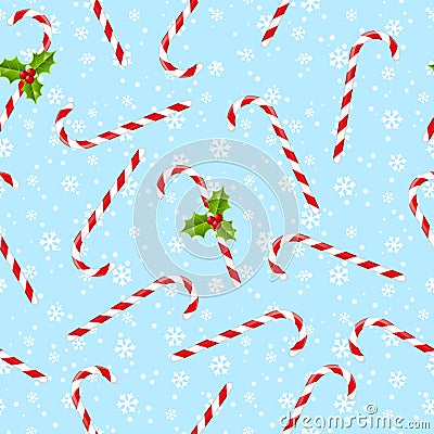 Seamless pattern with Christmas candies Vector Illustration