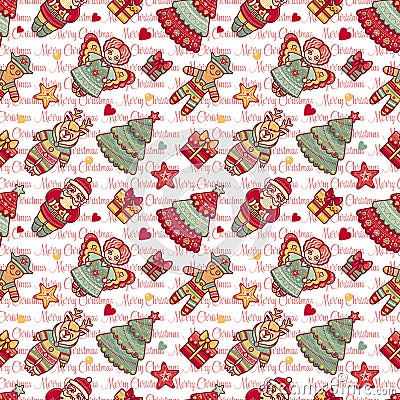 Seamless pattern. Christmas style. Vector Illustration