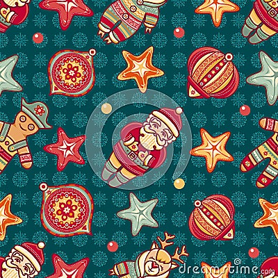 Seamless pattern. Christmas style. Vector Illustration