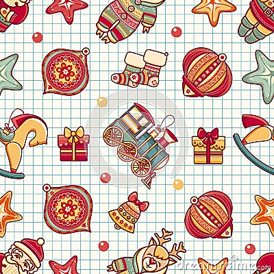 Seamless pattern. Christmas style. Vector Illustration