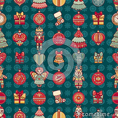 Seamless pattern. Christmas style. Vector Illustration