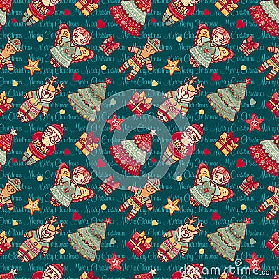 Seamless pattern. Christmas style. Vector Illustration