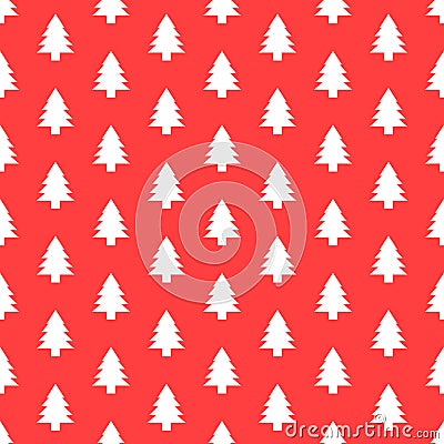 Seamless pattern with Christmas tree. Xmas texture for wallpaper or wrapping paper Vector Illustration