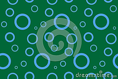 Seamless pattern with circles. Abstract background with bubbles, green wallpaper. Fantasy water illustration Cartoon Illustration