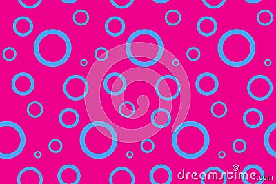 Seamless pattern with circles. Abstract background with bubbles, pink wallpaper. Fantasy water illustration Cartoon Illustration