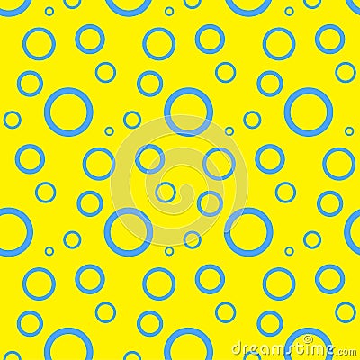 Seamless pattern with circles. Abstract background with bubbles. yellow wallpaper. Fantasy water illustration Cartoon Illustration