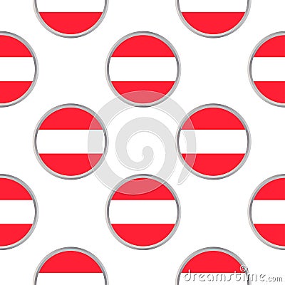 Seamless pattern from the circles with Austria flag Vector Illustration