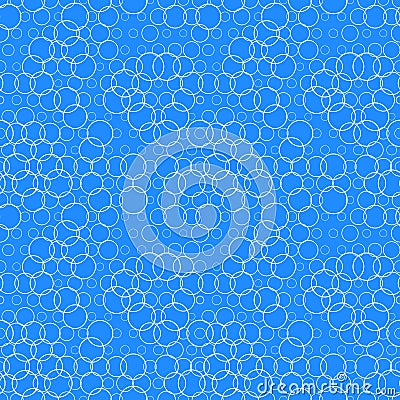 Seamless pattern with circles, bubbles. Aqua, water, sparkling w Vector Illustration
