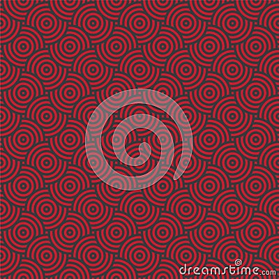 Seamless pattern with circles like vinyl records Vector Illustration