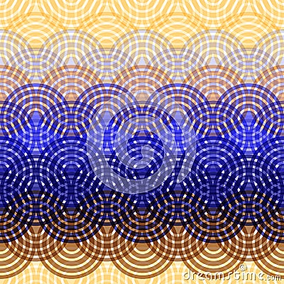 Seamless pattern circles Navy Indigo Brown claret blue mustard print, Geo hipster backdrop modern trendy Geometric abstract backgr Vector Illustration