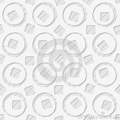 Seamless pattern of circles and squares. Abstract background. Vector Illustration