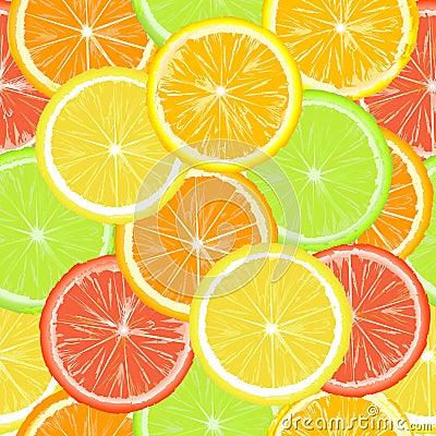 Seamless pattern with citric slices Stock Photo