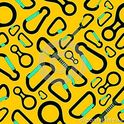 Seamless pattern with climbing equipment Vector Illustration