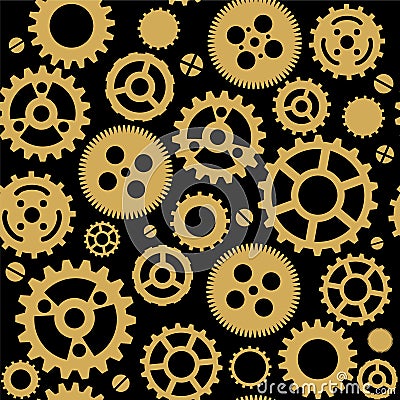 Seamless pattern with clock parts. Stock Photo