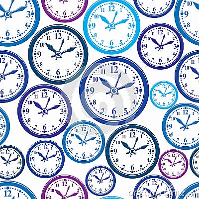 Seamless pattern with clocks, wake up idea. Simple timers Stock Photo