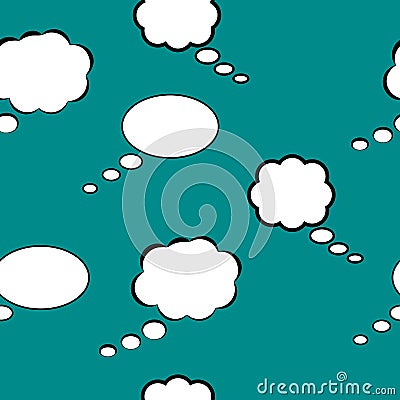 Seamless pattern of clouds of thoughts of different shapes Vector Illustration