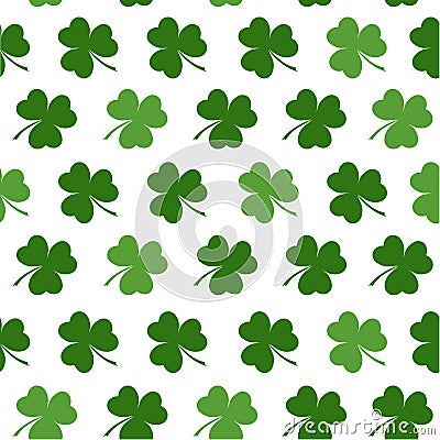 Seamless pattern with clovers leaves for design of St. Patricks Day items Vector Illustration
