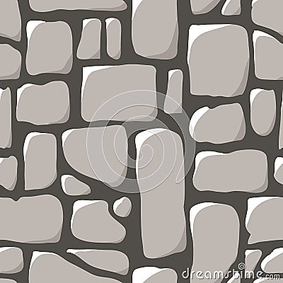 Seamless pattern. Cobblestone pavement Cartoon Illustration